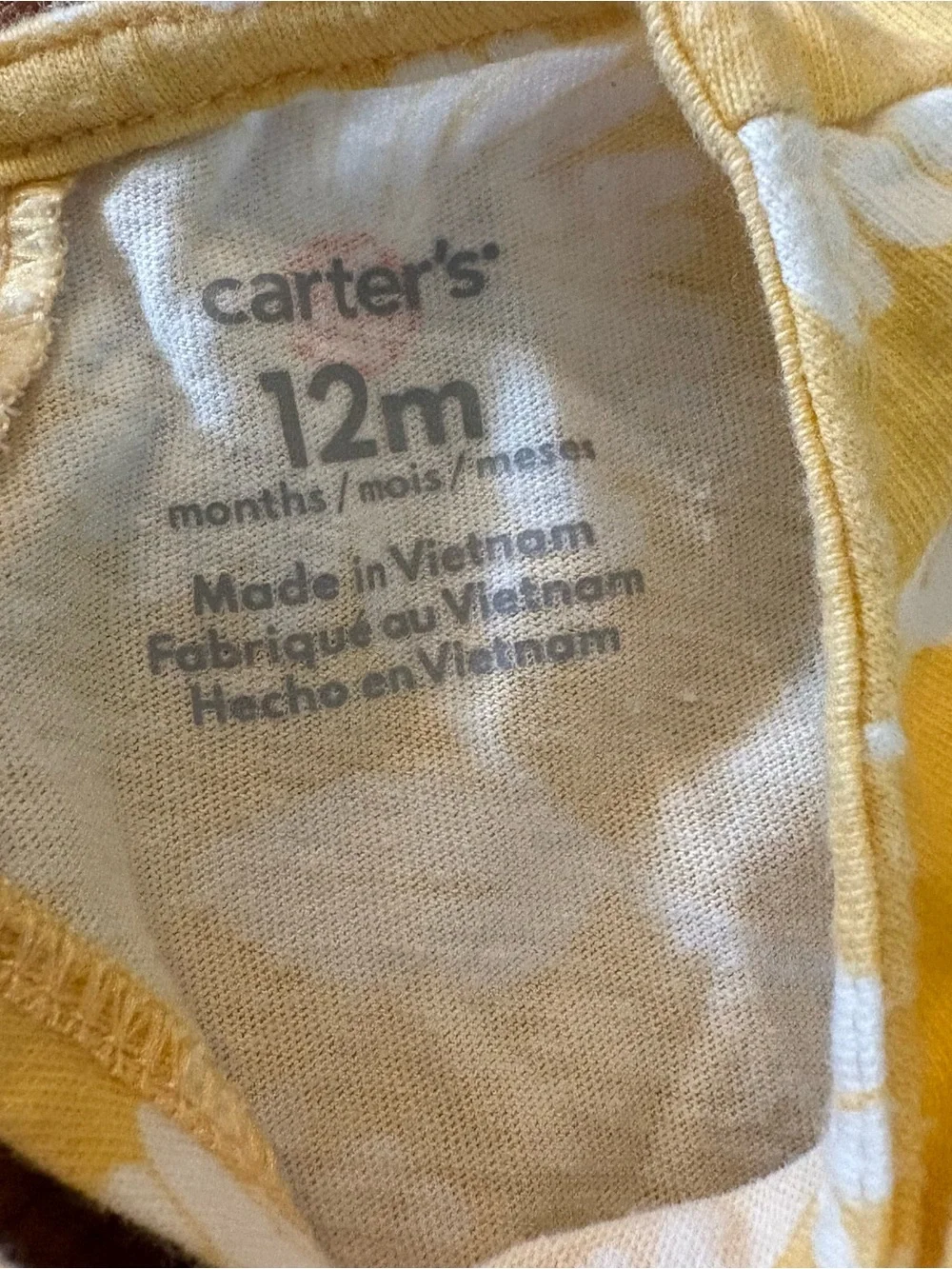 Carter's Yellow Floral Tiered Infant Dress with Bloomers 12 month